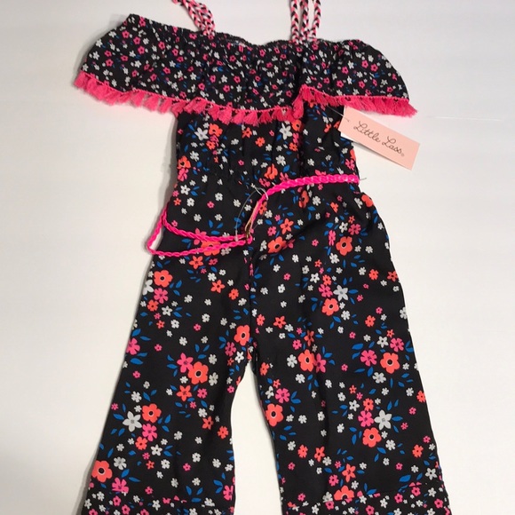 Little Lass Other - Toddler girls clothes Little Lass 2T one piece pant outfit floral black